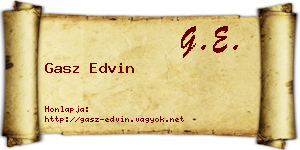 Gasz Edvin névjegykártya